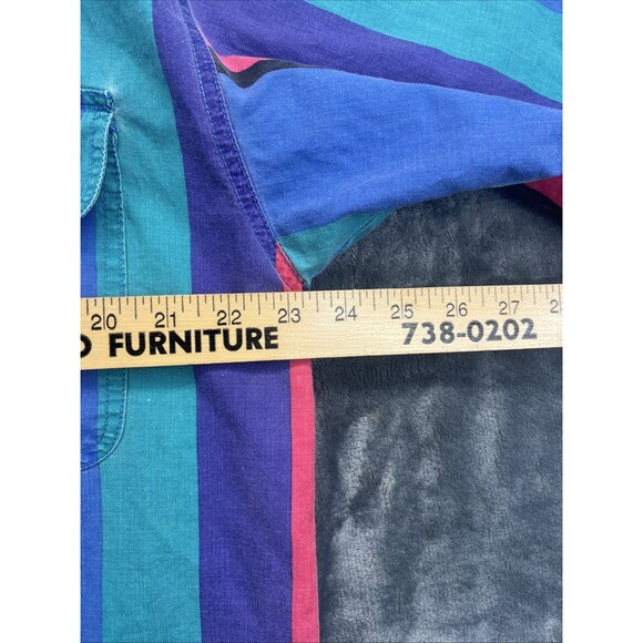 Introspect Shirt Mens L Button Up Multicolor Wide Stripe Academia Preppy - Picture 8 of 12